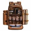 Foldable Picnic Backpack with Insulated Cooler - Premium Picnic Backpack Set for Outdoor Camping and Leisure Activities, Includes Waterproof Blanket,