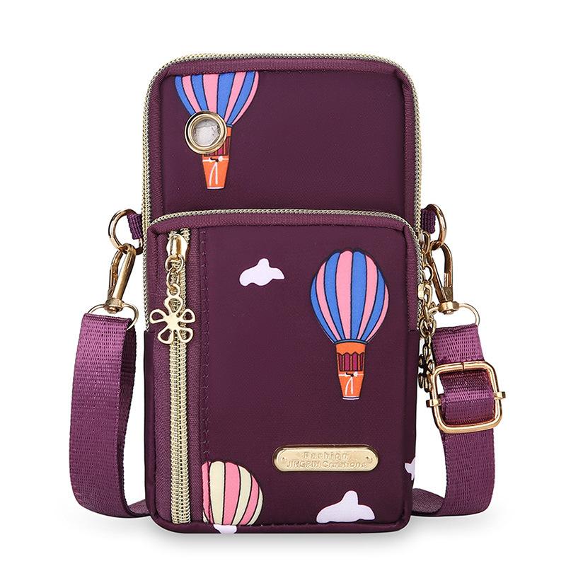 Women's Crossbody Pouch, Adjustable Strap, Casual Runners' Arm Bag, Multi-Pocket Phone Purse With Heart Charm Zipper