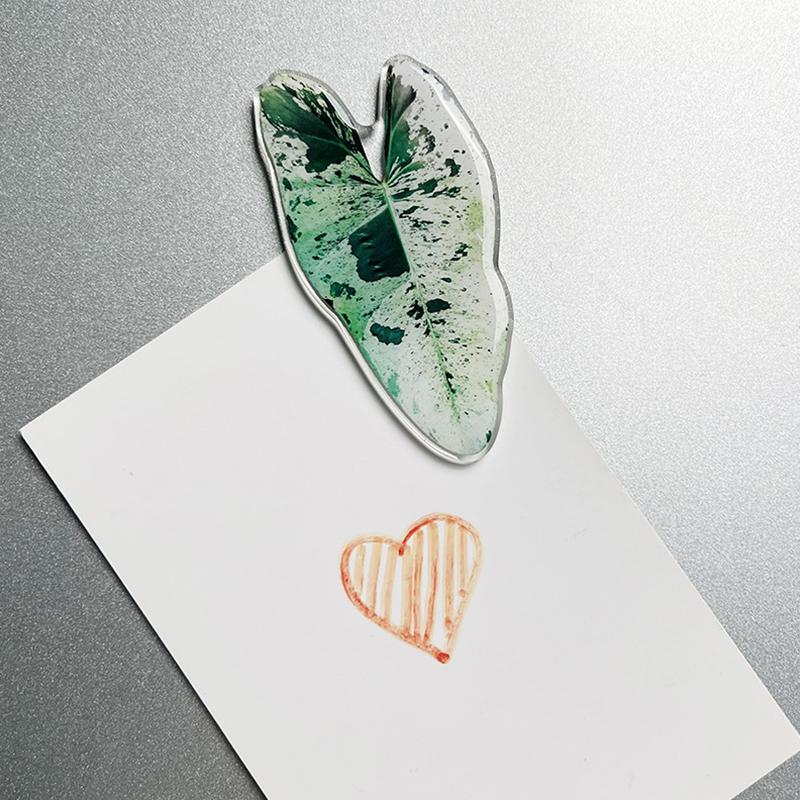 1 шт. Домашний декор Магнитный патч Магниты на холодильник Тропический Для напоминаний Креативный Симуляция Растение Лист-образный Акриловый Дрип