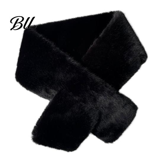 Heat Storage Neck Protection Women Imitation Mink Fur Scarf, Thickened Soft Plush Thermal Winter Wrap Warmer, Cold Weather Elegant Shawl Accessory for