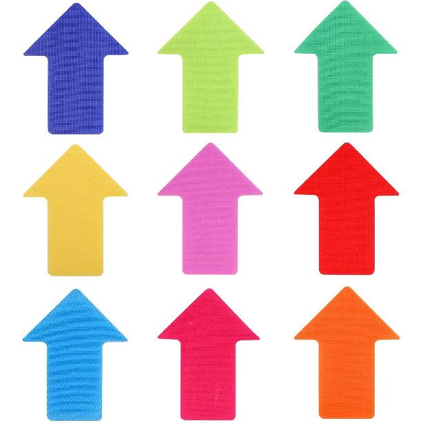 63 Pieces Arrow Carpet Markers for Classroom, Social Distancing and Wait Line Up Flexible Group Activity Game (6 Inches)
