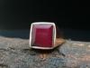 925 Sterling Silver Dyed Ruby Gemstone Ring, Square Ring, Rose Gold Ring, Statement Ring, Wedding Gifts, Ring For Sale