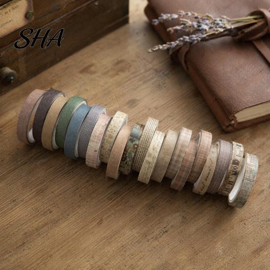 Translucent Washi Tape 20 Rolls Vintage Set, Retro Patterns Decorative Masking Tapes Crafting for Arts, DIY Crafts, Journals, Planners, Scrapbook,