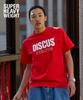 DISCUS ATHLETIC Super Heavyweight Regular Fit Letter Logo T-Shirt Red