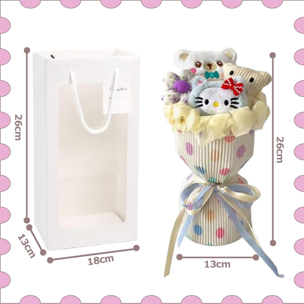 Bouquet of Stuffed Animal Bouquet Cute Stuffed Popular Birthday Entrance Graduation Creative Message Card Pink A Flowers, Bouquet, Approx. 26cm, Gift,