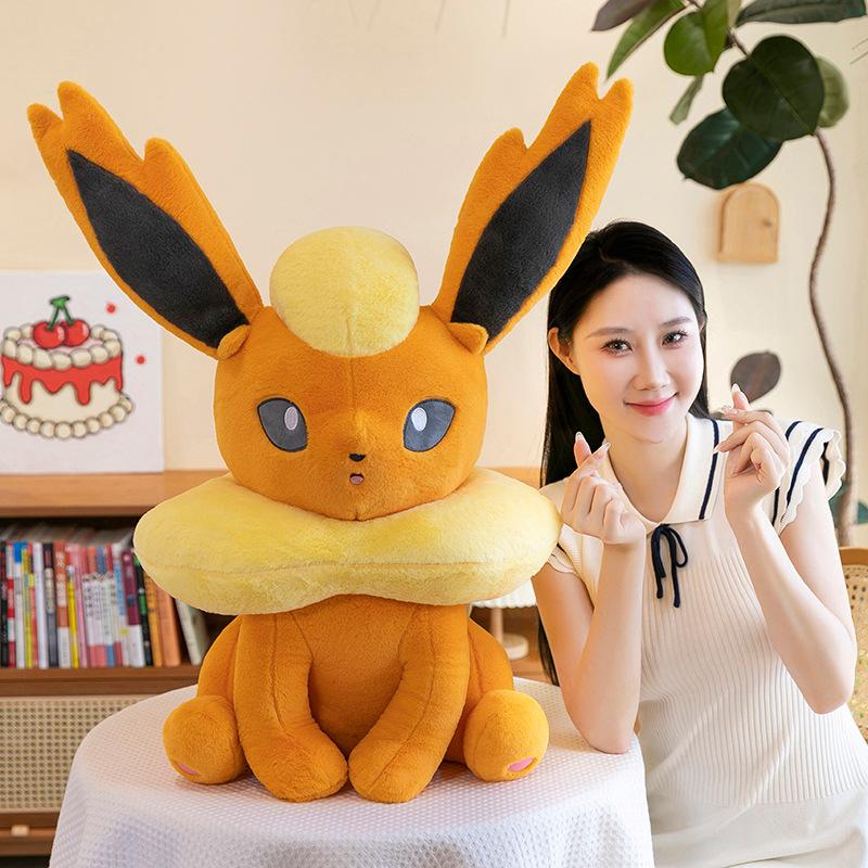 Flareon 45CM Plush Toy Cartoon Anime Filled Kawaii Eeveelution Flareon Vaporeon Soft Pillow Plush Doll Boy Girl Gift