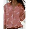 Женская блузка с принтом стрекозы Весна Осень Женская Офисная Дама На пуговицах С отложным воротником Рубашки