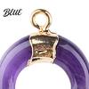 DIY Pendant Charm Gold-Plated Edging Crescent Horn Design Natural Imitation
