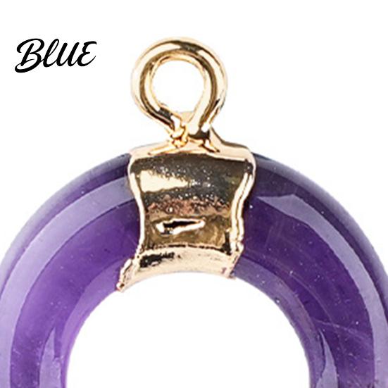 DIY Pendant Charm Gold-Plated Edging Crescent Horn Design Natural Imitation