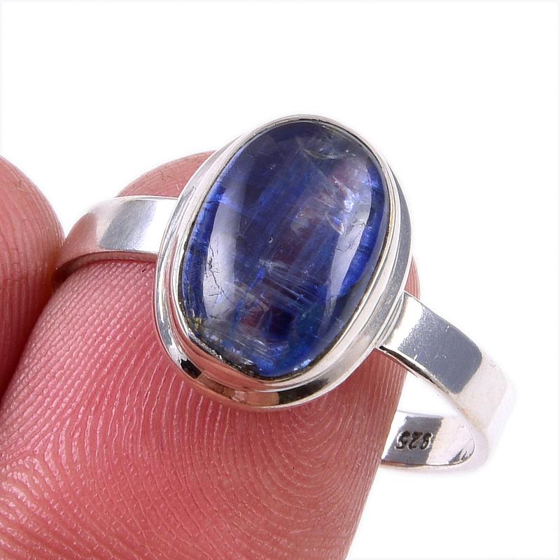 Natural Kyanite Gemstone Handmade 925 Solid Sterling Silver Gift Ring S.10 V0g52