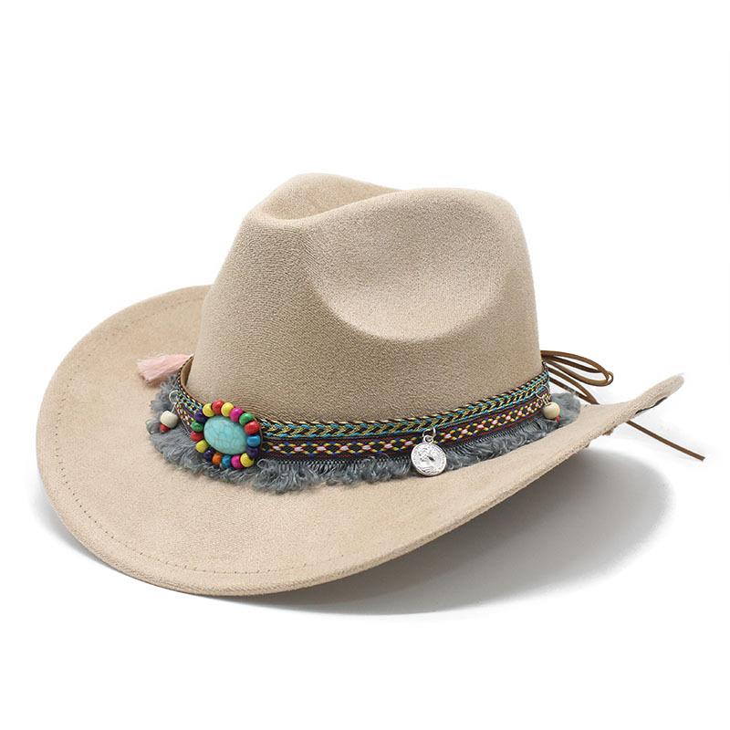 Замшевая шляпа Jazz Hat Western Cowboy Hat Men's British Gentleman's Top Hat Big Brim Outdoor Sun Hat