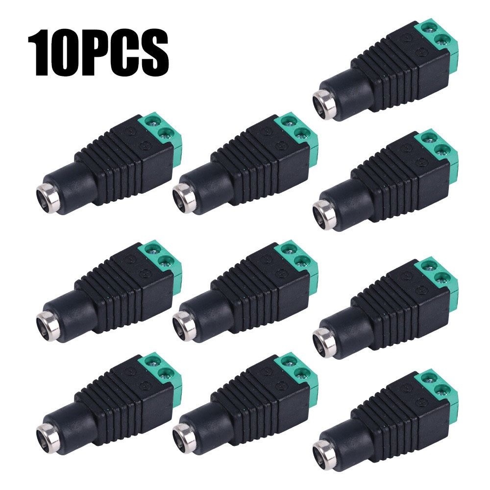 10Pcs 12V DC Power Plug Adapter 2.1*5.5mm Male Female Socket Durable Plug Jack Connector