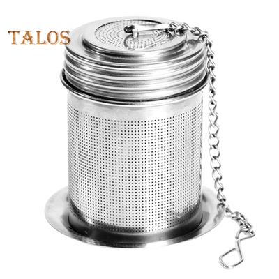 Ситечко для чая с подносом, подвесная цепочка, мелкоячеистая заварочная чашка из нержавеющей стали, мини-цилиндрическая заварочная машина, многоразовый чайник, чайные аксессуары