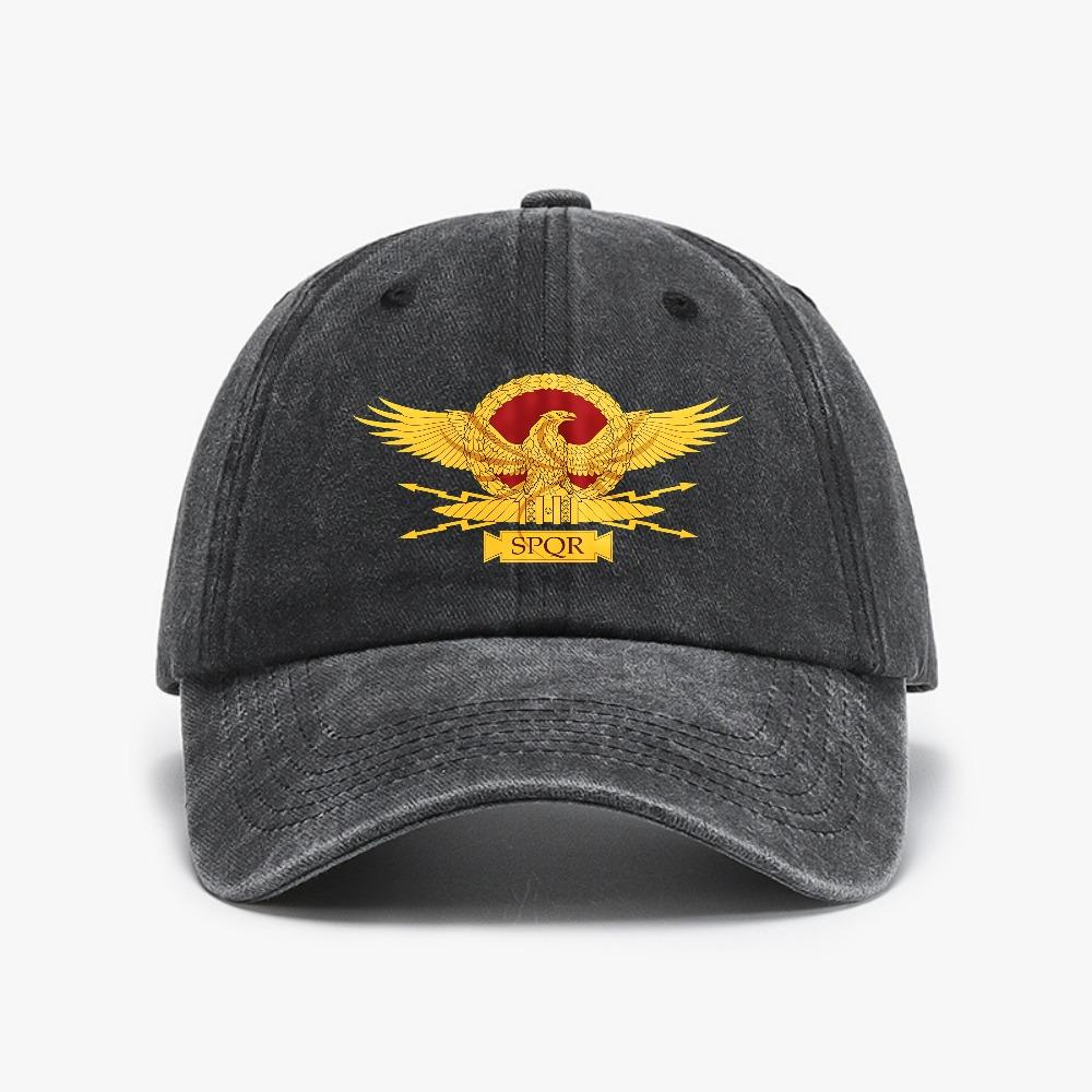 Gold SPQR RoUnisex Imperial Eagle Baseball Cap Sports Women Unisexs Adjustable Dad Hat Unisex Distressed Washed Hats