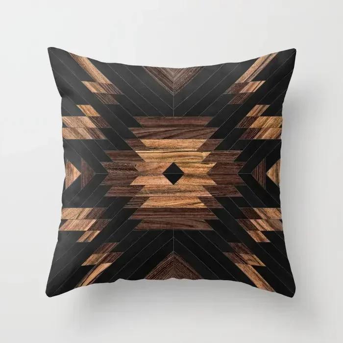 45x45cm Creative Wood Texture Marble Pillowcases Fashion Geometric Cushions Case Farmhouse Home Decor Sofa Couch Throw Pillows