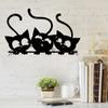 Charming 1pc Metal Sign with Three Cats - Courtyard, Living Room, Bedroom. A Delightful Cat Wall decoration.A Charming Cat