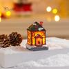 Рождественский светящийся орнамент дома Романтическое теплое освещение Ремесло из смолы Маленький настольный светодиодный заснеженный дом Украшение Статуэтка Статуя Фестиваль вечеринки