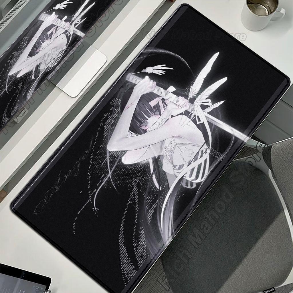 Black White Skeleton Sword Girls Mouse Mat XL Aesthetics Mouse Pad Gaming Laptop Table Mat Office  accessories Pc Cabinet Carpet