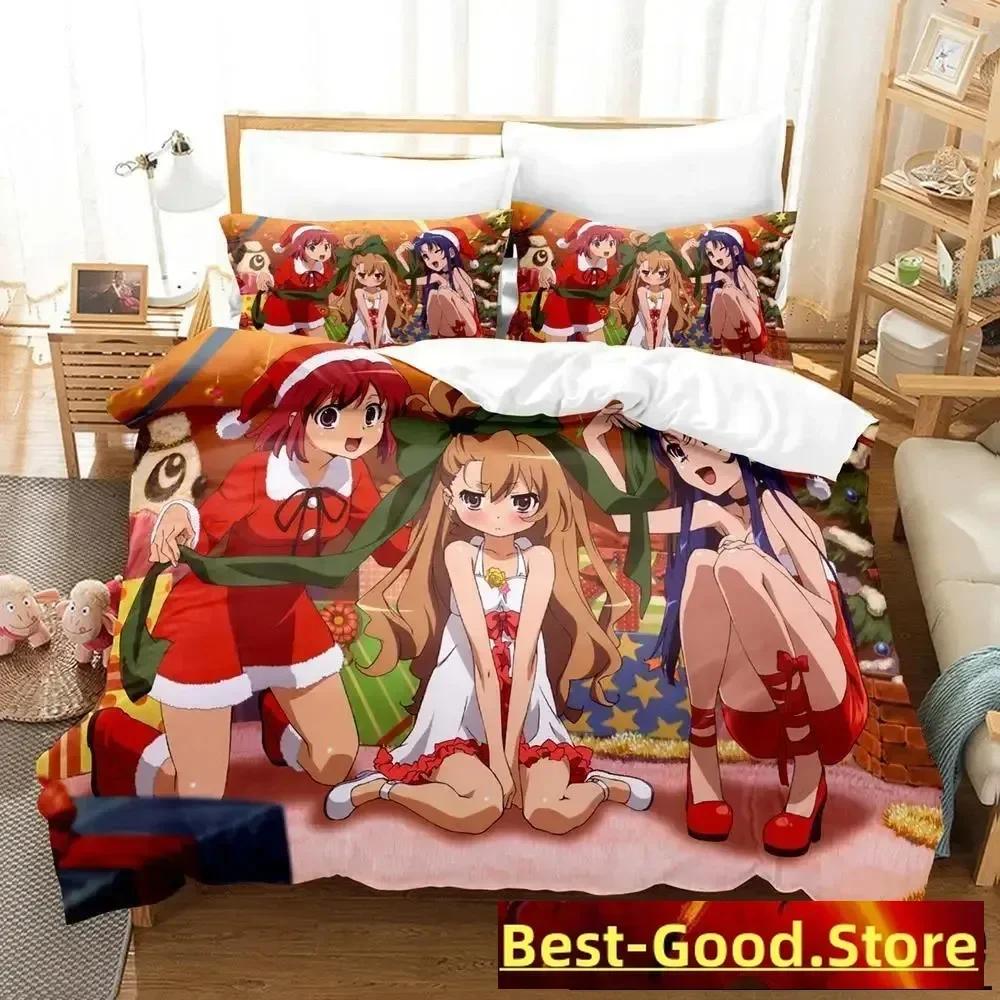 Одеяло Новый Набор Постельного Белья Toradora Мультяшное Аниме Трех peças Набор Взрослый Ребенок Спальня S 3D Кавайи Девочки Постельное Белье Двуспальное