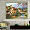 HC DIY 5D Diamond Painting Bridge Cabin Embroidery Crafts Cross Stitch Home Decor