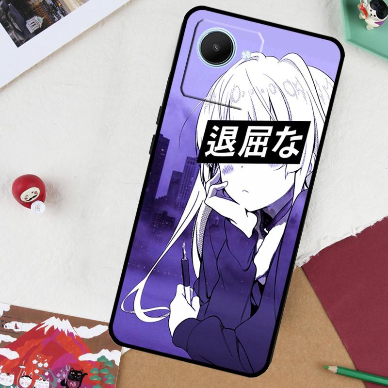 Чехол для Realme 14 Pro Plus 13 10 11 12 GT 6 5 6T GT7 Pro C61 C55 C53 C51 C21Y C25S C67 C75, грустная аниме эстетика, сэнпай
