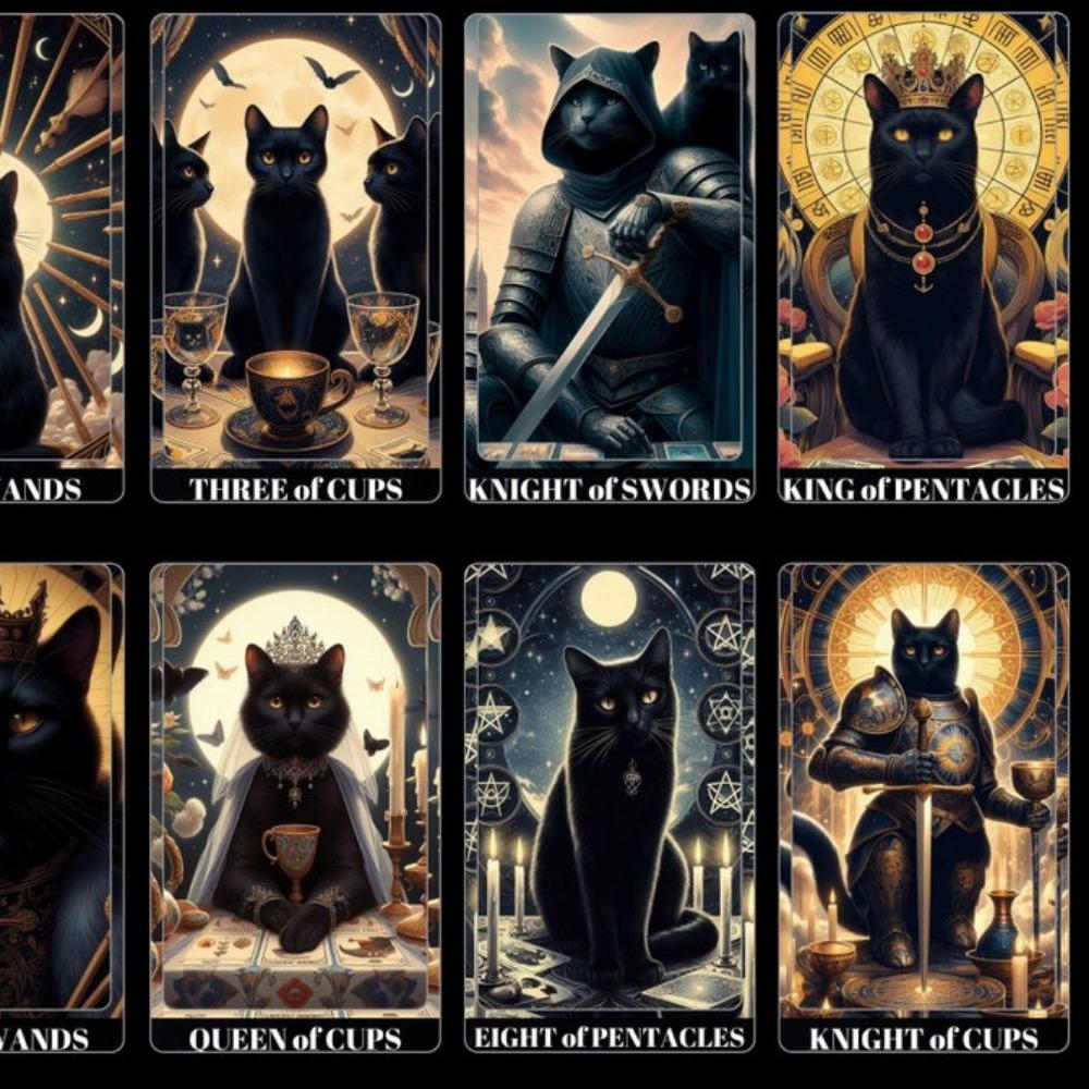 10,3*6 см Таро Черного Кота, колода Теневого Кота, кошачья колода, 78 карт Таро, основанная на системе Райдера-Уэйта для начинающих