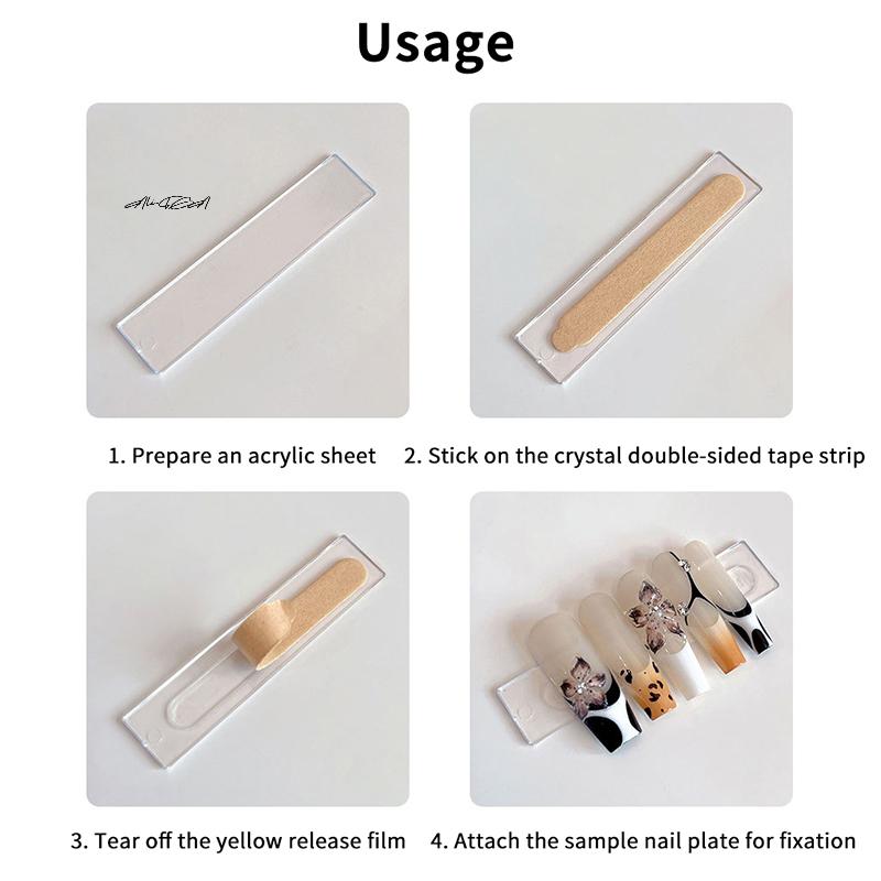 60/66 шт. Прозрачный двухсторонний скотч Стенд для демонстрации ногтей Акриловые накладные ногти Клейкие наклейки Тренировочная демонстрационная планка Инструменты для нейл-арта