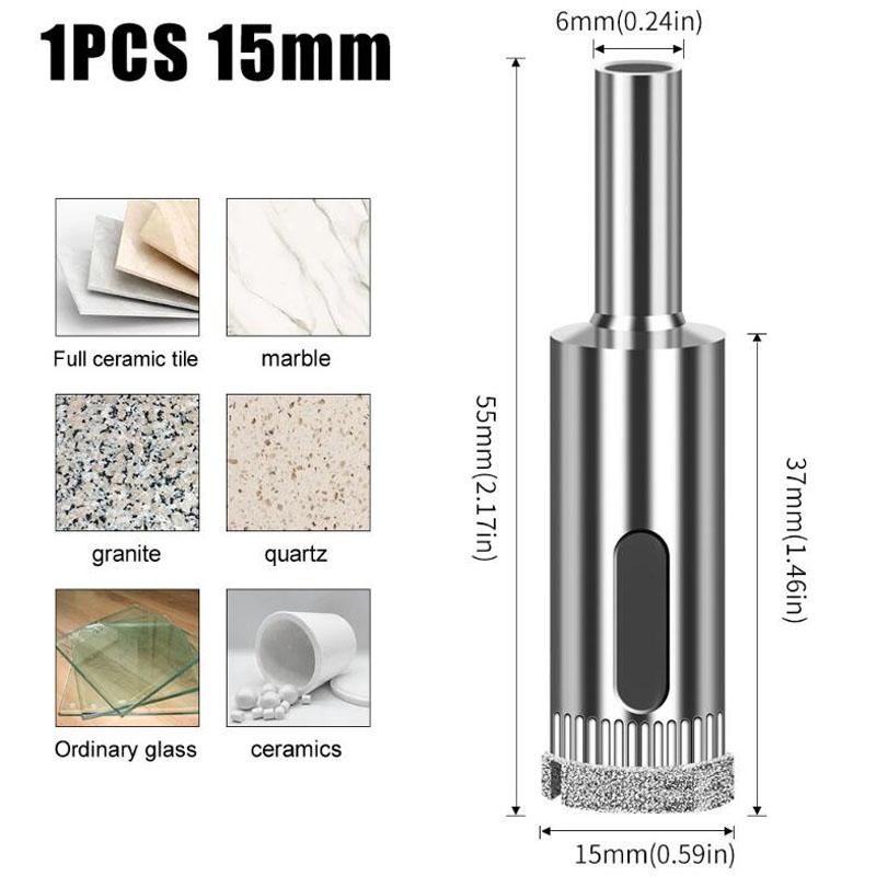 Алмазный перфоратор Интегрированное стальное сверло для стекла Плитка Стена Мрамор Перфоратор Гальваническое сверло Открывалка для стеклянных отверстий