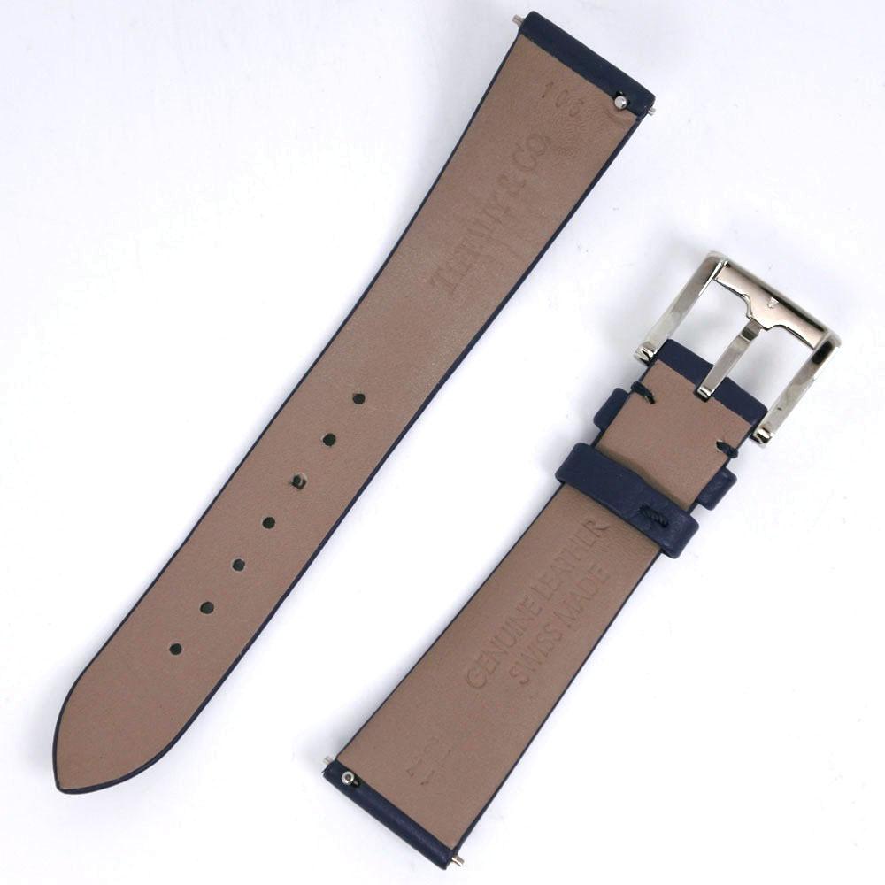 TIFFANY&Co. East West Mini Watches 36668694 Синий Синий циферблат Нержавеющая сталь/кожа Кварцевый Аналоговый дисплей Женские Б/у