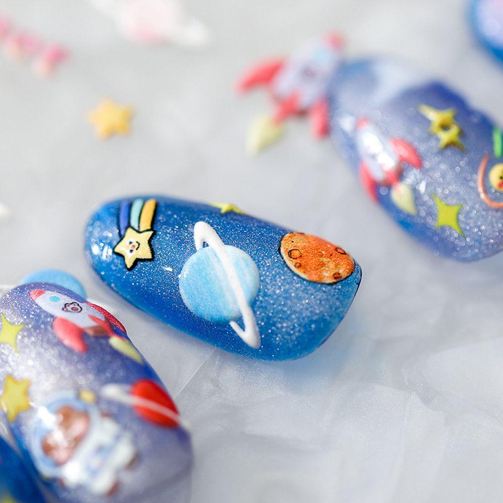 Клейкие маникюрные аксессуары 5D резные наклейки для ногтей DIY украшения для ногтей мультяшные наклейки для ногтей