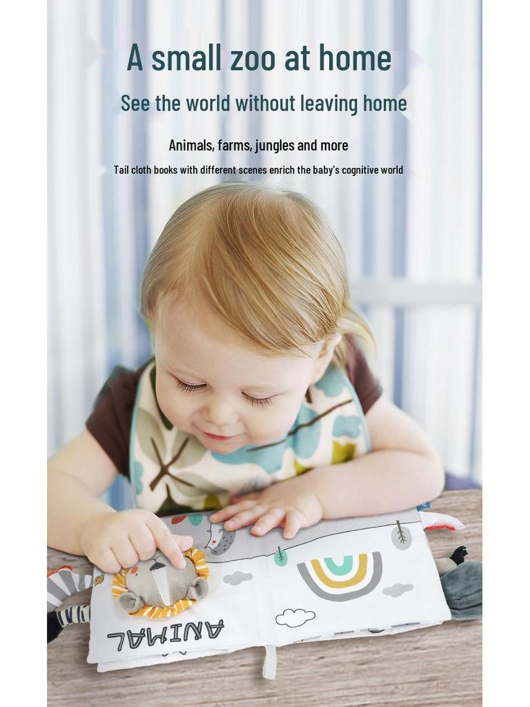 Aipinqi Baby Black & White Visual Cloth Book – Tear-Resistant Pop-Up Cognitive Toy for Early Education