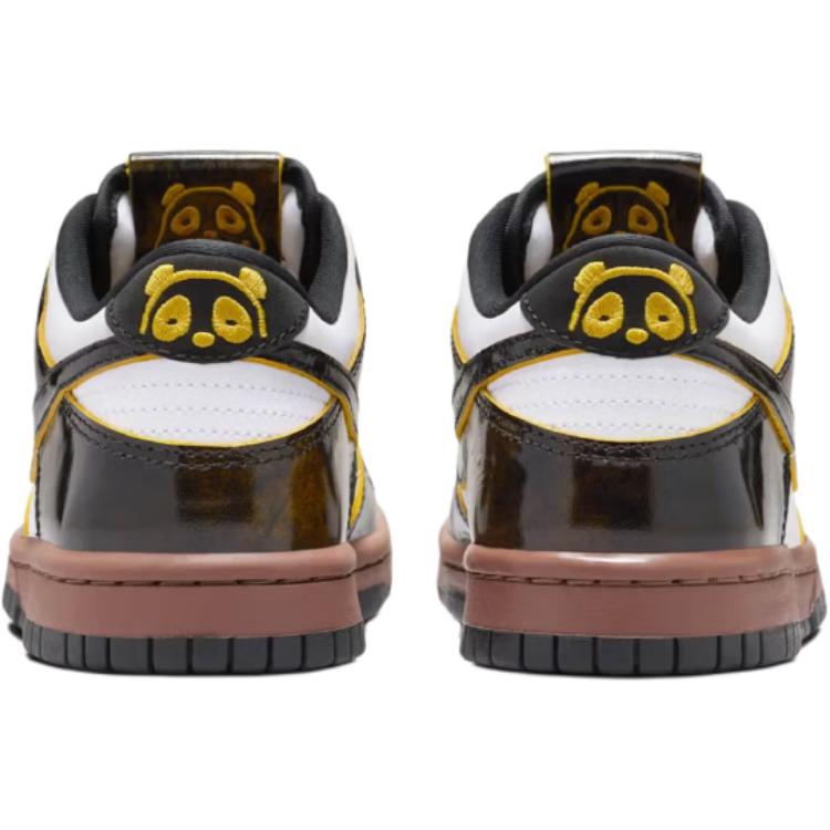 Nike Dunk Low SE GS Panda-Monium Pack - Fauna Brown Kids Sneakers White Black Bright-Citron HQ9294-100