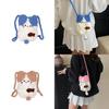 Cute Girl Wool Knit Crossbody Bag With Breathable Animal Pattern For Daily Use