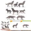 Модель дикого животного ПВХ серый волк с реалистичным дизайном для детской познавательной игры