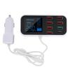 40W Multiple USB Car Charging Station 8 Ports USB Car Display Charger Adapter QC3.0 and Type C PD