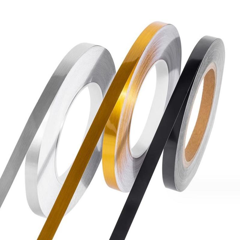 50 м матовый золотой, серебряный край пола, водостойкие наклейки на стену со швом, зазор в стене, потолок, украшение дома, самоклеящаяся лента для плитки