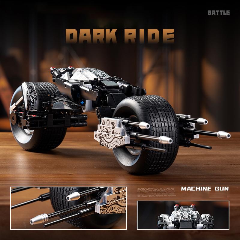 Bat Motorcycle MOC Building Blocks Vehicle Sets Dark Motorbike Knight Birthday Gifts Adult Ornaments Bricks Assembly Toys 497pcs