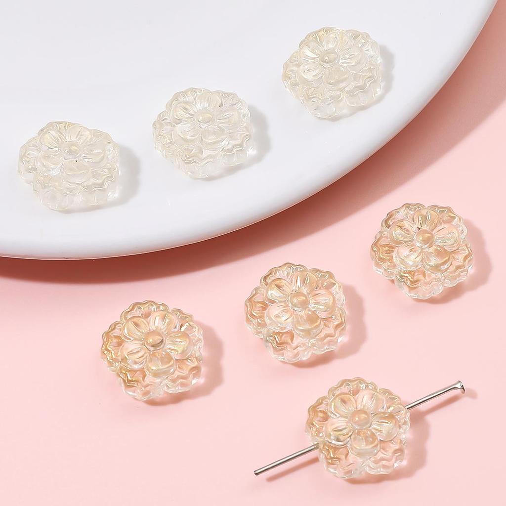 Разноцветные стеклянные бусины в форме близнецов в форме цветка 15 мм 10 шт. Для изготовления украшений DIY браслет ожерелье