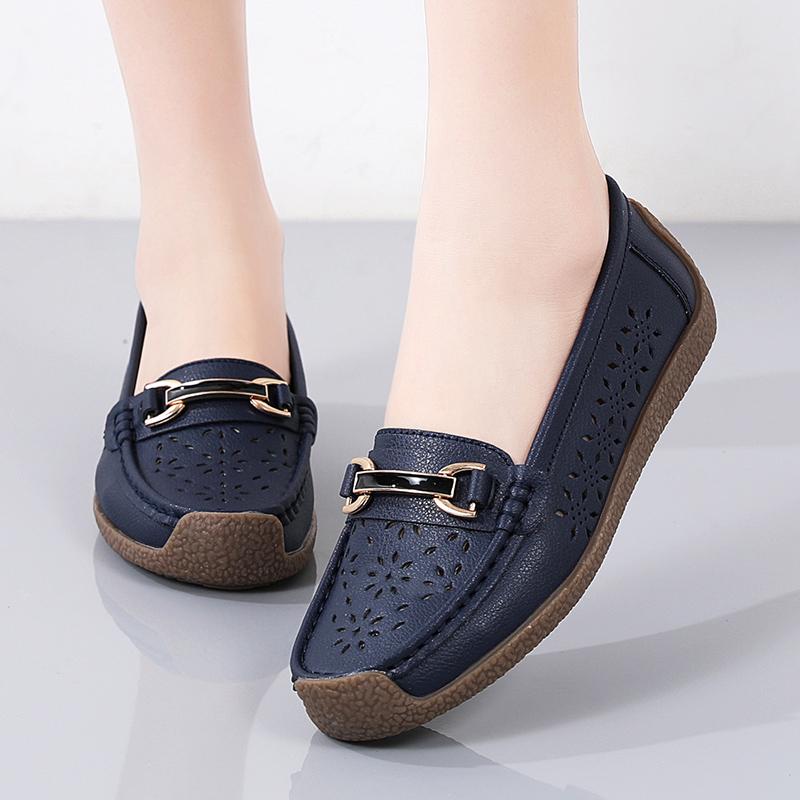Женские лоферы на плоской подошве, кожаные мокасины для вождения, удобные повседневные без шнуровки прогулочные минималистичные летние балетки для мамы на плоской подошве
