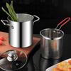 Double Handle Deep Frying Pot 304 Stainless Steel Tempura Fryer Soup Pot  Induction Cook-top