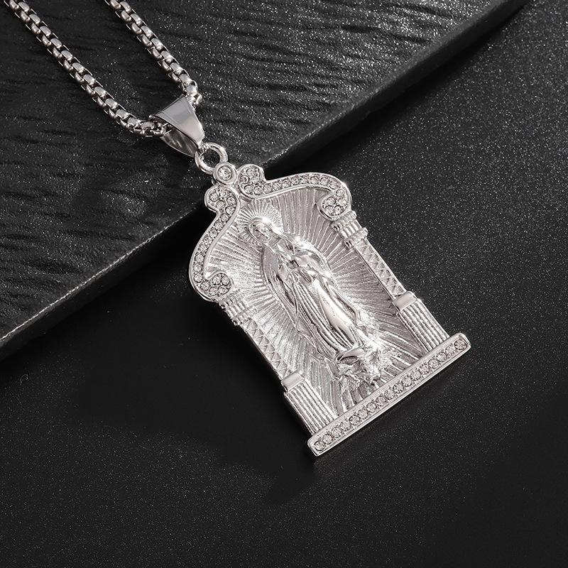 Новое католическое ожерелье из нержавеющей стали Девы Марии для мужчин, религиозная вера, хип-хоп кулон, ювелирные изделия для вечеринок для мальчиков