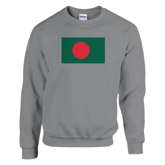 Sweat-shirt - PIXELFORMA - Drapeau du Bangladesh - Gris - Manches longues - Mixte