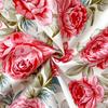 Red Flower Printed Bed Sheet Sets Queen/King Size Matrimonial Reactive Printed Fitted Bedsheets for Double Bed