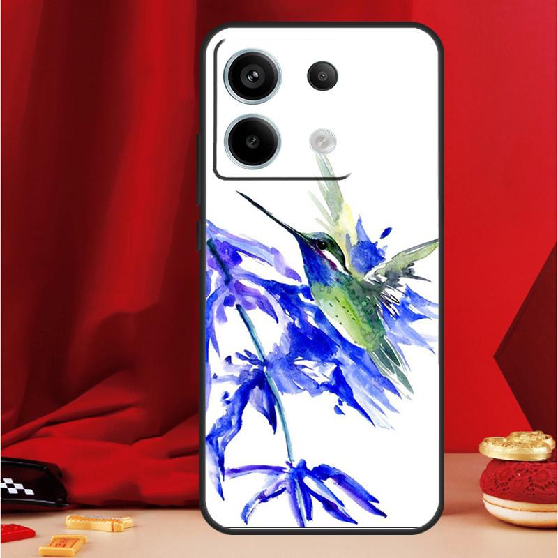 Hummingbird and Flowers Case For Xiaomi Redmi Note 13 Pro 12 11 9 10 Pro 12S 11S 10S 9S Redmi 12 10C 12C 13C Cover