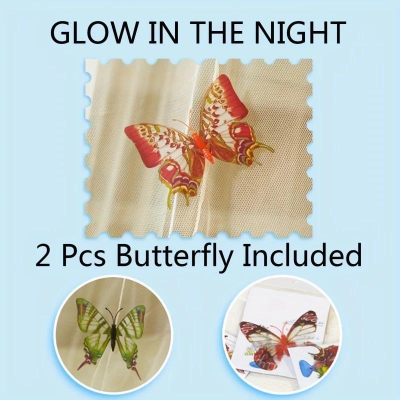 Круглая потолочная москитная сетка Princess Round с украшением в виде бабочки, балдахин, сетка для штор для кровати, спальни, комнаты в общежитии, декор