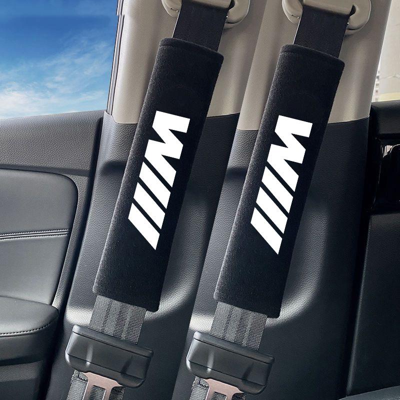 2Pcs Seat Belt Cover Car Styling Cotton Safety Shoulder Protector For BMW M Power X5 E70 E91 F11 F30 F31 F10 X3 F25 E53 E83 E30 TMBCU1