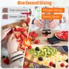 Fruit Slicer Cup for Strawberry, Banana, Hard-Boiled Egg - Detachable Cutter with Push Plate - 304 Stainless Steel Blade - Rapid & Safe Slicing