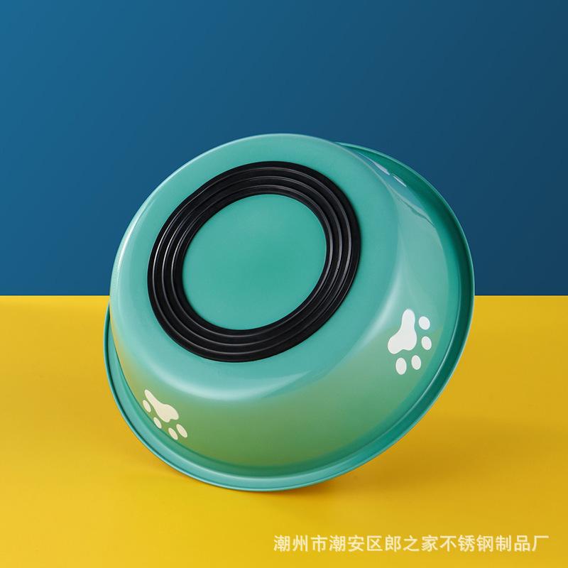 Pet dog food basin Rice basin Stainless steel dog basin Dog bowl Drinking bowl Anti-overturning large dog cat basin Cat bowl Water basin