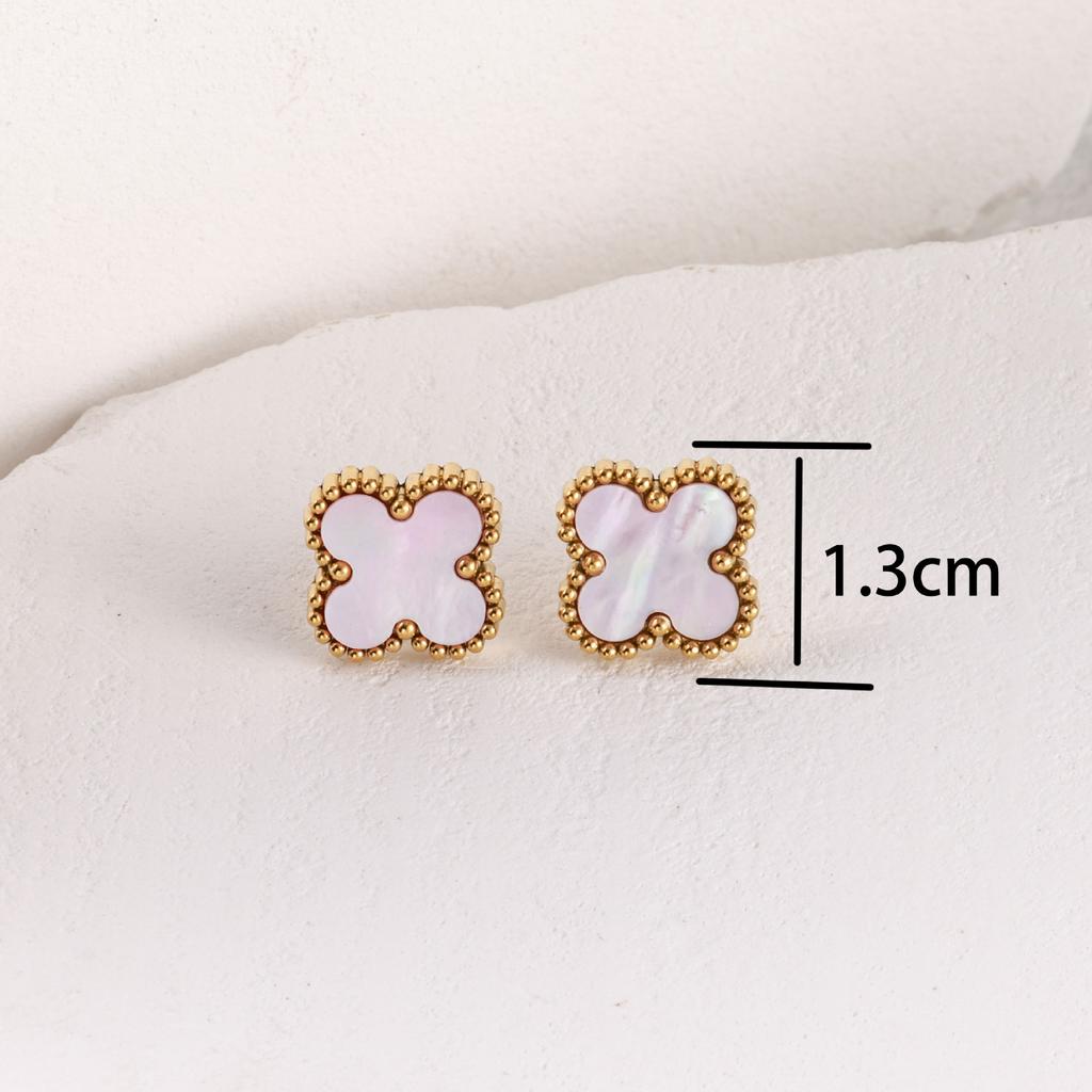 Серьги из титановой стали с четырехлистным клевером для женщин Новое поступление Корейские Классические Серьги Самые простые в сочетании Элегантные Серьги