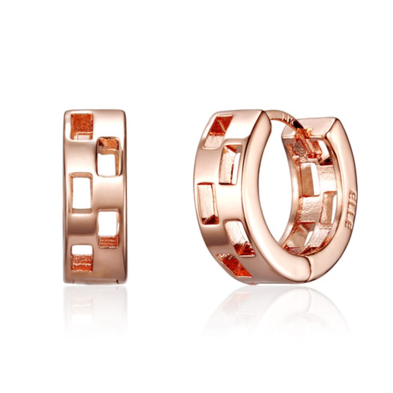 ELLE Jewelry 14K Square Space One-Touch Earrings ELGPEE552